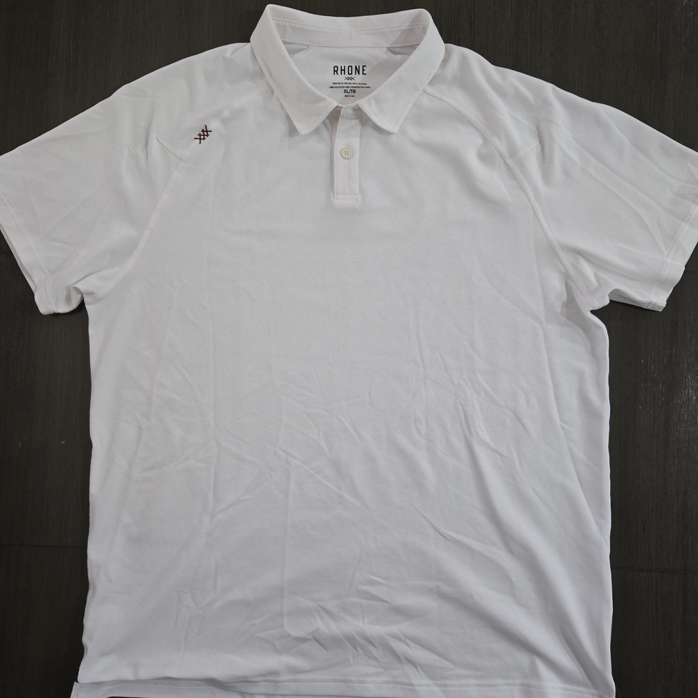 Rhone Men's Delta Pique White Polo Shirt-XL